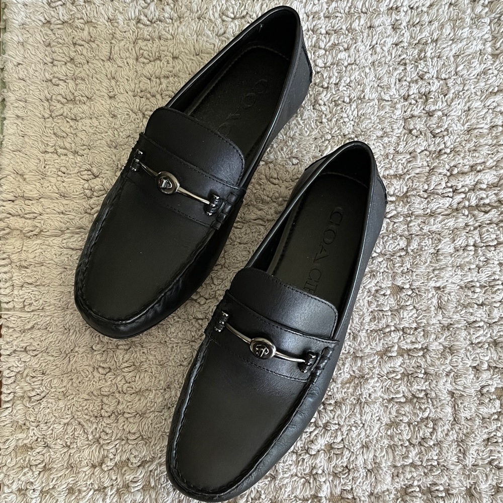Coach Men's Elegant Black Slip-On Loafers